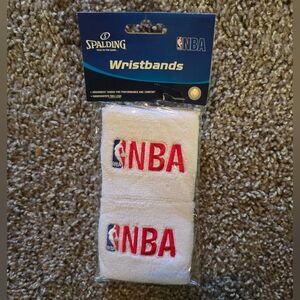NWT Spalding NBA White Wristbands One Size